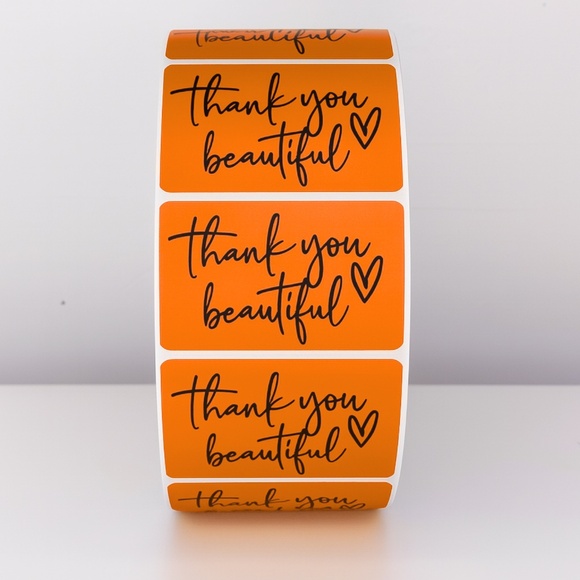 Thank You Beautiful Stickers | Pink Heart Labels for Small Business Packaging - Picture 9 of 11